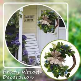 Decorative Flowers Decorations For Wreaths Wreath Colorful Artificial Wildflower Summer Home Heart Shaped Wire Front Door Lighted Garland