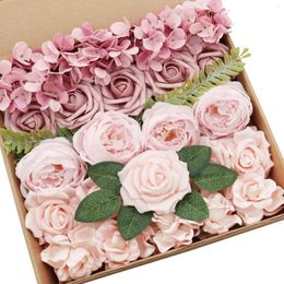 Decorative Flowers D-Seven Artificial Combo Box Set Shabby Chic Pink For DIY Wedding Bouquets Bridal Shower Centrepieces Party Arrangements