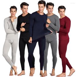 Men's Thermal Underwear Men And Women Autumn Winter Set Long Johns Suits Lovers Solid Round Collar Undershirts