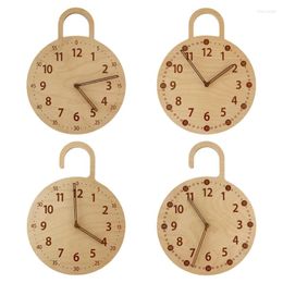 Wall Clocks Dome Glass Clock Wood Frame With TwoTone Wooden Face Batter G99A