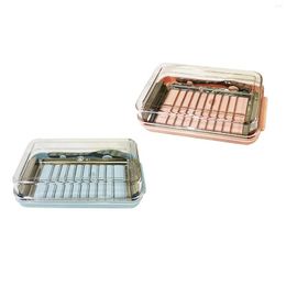 Plates Portable Butter Cutter Container Box With Lid Clear Cheese Keeper Preservation Case Fridge Organiser Storage