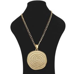 Pendant Necklaces Large MaGold Boho Spiral Vortex Swirl Metal Alloy Long Chain Necklace Lagenlook For Jewellery Women Men GiftPendant