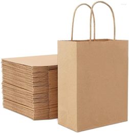 Storage Bags Kraft Paper Bag White Brown Twisted Handle Party Bride Birthday Gift Wedding Celebrations