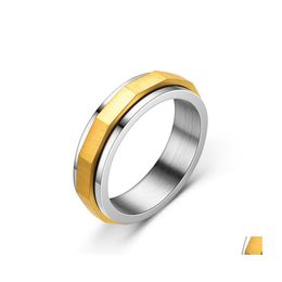 Band Rings Stainless Steel Jewellery Mens Ring Rhombus Polygon Carbide Men Wedding Drop Delivery Dhkau