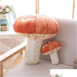 Stuffed Plush Animals 20Cm Toys Mushroom Soft Kawaii Cute Valentine 3D Small Food Vegetable Home Pillow For Kids Doll Stuffing Zip Dhcg5