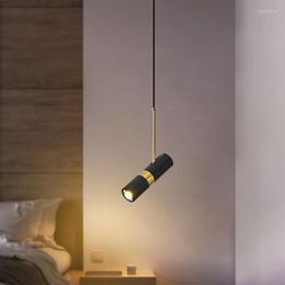 Pendant Lamps Modern Creative Design Study Lights Bedroom Dining Room Kitchen Fixtures Lustre Black Lampshade Adjustable Hanging Lamp