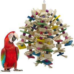 Other Bird Supplies Parrot Toy Natural Wooden Big Chew African Grey Bites a Large String of s Reliable Size 230130