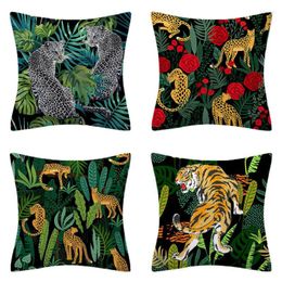 Pillow Cover Covers Decorative Home 45x45 Pillows For Sofa Leopard Linen Pillowcase