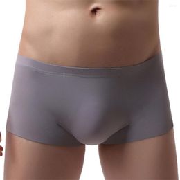 Underpants Men U Convex Ice Silk Fashion Panties Seamless Super Thin Boxer Underwear