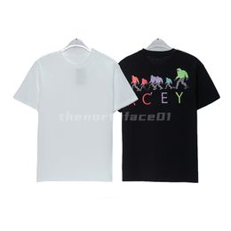 Designer Fashion Brand Mens T Shirt Luxury Color-blocking Letter Print Short Sleeve Round Neck Summer Loose T-shirt Top Black White Asian Size S-2XL