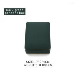 Jewelry Pouches Wholesale Dark Green Pendent Display Storage Box For Women Earring Wedding Ring Carring Case Sister Birthday Gifts