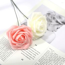 Decorative Flowers 6CM Foam Rose Artificial Flower For Bride Wedding Home Decoration DIY Craft Wreath Gift Decor Fake Scrapbooking Supplies