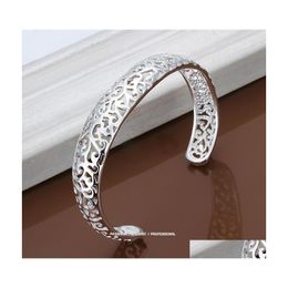 Bangle Bracelets Beautifly Indian Jewellery Charms 925 Ale Hollow Out Plated Sterling Sier Bangles Drop Delivery Dhn5C