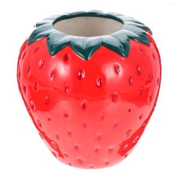 Vases Vase Flower Ceramic Pot Strawberry Planter Decorative Holder Pencil Floral Table Decor Fruit Succulent Centerpiece Art