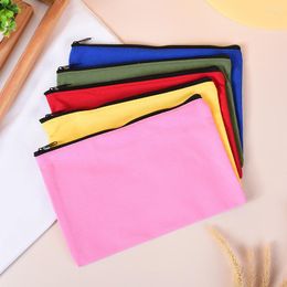 Storage Bags 100Pcs/Lot Colorful Canvas Makeup Cosmetic Pouch With Zipper Pencil Pen Case DIY Craft For 21cmx14cm