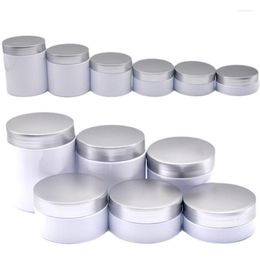 Storage Bottles Packing Container Plastic White Bottle Jar Silver Cover Wiht Pad 50G 80G 100G 150G 200G 250G Refillable Pcakaging 20Pieces