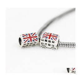 Charms British Bus Oil Drip Charm Bead 925 Sier Plated Fashion Women Jewellery Stunning Design European Style For Diy Bracelet 51 W2 D Dhfqb