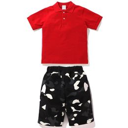 Kids Clothes Sets Designer Shark Apes Tracksuit Boys Print Short Sleeve tshirts Shorts Children Girls Polo t shirts Toddlers Youth T-shirts Infants Monkey Outfits