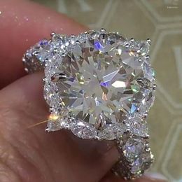 Wedding Rings Luxury Women's White Zircon Full Crystal For Women Engagement Ring Band Jewellery Size 5-12