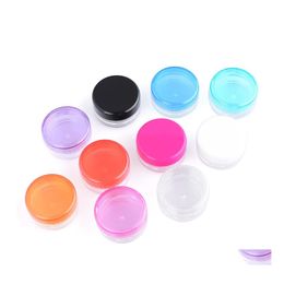 Packing Bottles 3G/5G Plastic Cosmetic Jar Makeup Cream Nail Art Bead Storage Container Round Bottle Case Drop Delivery Office Schoo Dhnlf