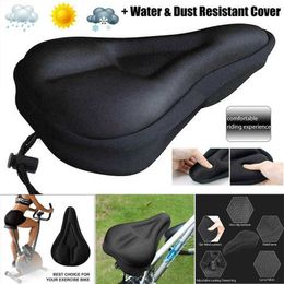 Saddles 3D Soft ThickenedBreathable Bicycle Saddle Cover Comfortable Foam Seat Mountain Bike Cycling Pad Cushion Cove 0130