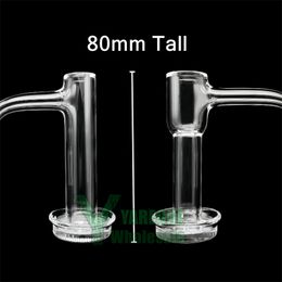 Control Tower Quartz Banger 16mm OD 80mm Tall Terp Slurper Blender with Flared Grid Dish 10mm 14mm Male 90 Degree Full Weld Long Slurp Dab Nail YAREONE Wholesale