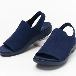 Sandali Donna 2023 Summer Mesh Casual Ladies Zeppe Outdoor Scarpe con plateau basse Slip-On da donna Comfort leggero Taglie forti