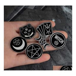 Pins Brooches Witch Ouija Moon Tarot Book Goth Style Enamel Pins Badge Denim Jacket Jewelry Gifts For Women Men 167 T2 Drop Delivery Dhk7Y