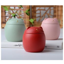 Chinese Style Products 150500ml Urn for Pet Ashes Cat Shape Memorial Cremation UrnsHandcrafted Black Decorative Urns Funeral urn Dog 230130