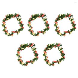 Decorative Flowers 5pcs 250cm Fake Rose Vine Artificial Garland Exquisite For Wedding Decoration DIY Garden Arch Rattan Flower