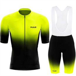 2023 HUUB Sets Suit Bicycle Short Sleeve Clothing Bike Maillot Cycling Jersey Bib Shorts Z230130