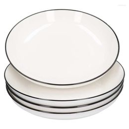 Plates Ceramic Dinner Kitchen Dinnerware Microwave And Dishwasher Safe For Steak Salad