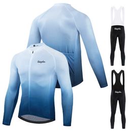 Sets New Ralvpha Men's Spring Autumn Long Sleeve clothing Mountain Road Race Cycling Shirt Suit Comfortable Breathable Jersey Z230130