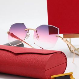 Fashion Designer Sunglasses for Womens Polarised Sport Mens Polygon Metal Sunglass Party Travel Summer Beach Carti Panther Sun Glasses Bxtf