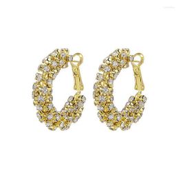 Hoop Earrings MxGxFam 14 K Lght Gold Colour Full Crystal Zircon For Women Fashion Jewellery Nickel Free