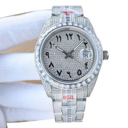 HighQuality Men Watch fFull iced out 41mm Diamonds Dial Arabic Number Bracelet Automatic Mechanical Men Watches
