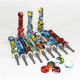 hookahs Pipe function nectar with lid caps Silicone hand pipes for oil Glass Bubblers Titanium nail
