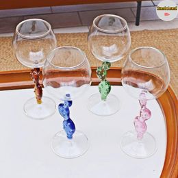 Wine Glasses Realme 2023 High-grade Water Glass Simple Red Set Home European-style High-footed Cactus Cute Gift