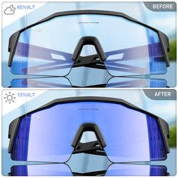 Outdoor Eyewear Pochromic Red or Blue Cycling Sunglasses Sports Bike glasses cycling MTB Glasses Bicycle Accessorie Goggles 230130