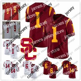 American College Football Wear USC Trojans #1 Velus Jones Jr. 6 Michael Pittman 7 Stephen Carr 8 Amon-Ra St. Brown 9 Greg Johnson Red White