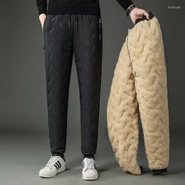 Men's Pants 2023 Men's Winter Warm Thicken Sweatpants Joggers Elegant Fleece Casual Water Proof Thermal Trousers 7XL