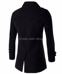 Men's Wool & Blends Custom Made 2023 Woollen Jacket Male Coat Winter Double-Breasted British Overcoat Caban Laine Homme