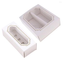 Gift Wrap 10Pcs Macaron Box Food Grade Anti-deformed Paper Kids Favor Cake Holder With Window Party Supplies Boxes