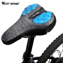 s WEST BIKING Liquid Sil Soft Bicycle Gel Cycling Mat Comfortable Cushion Pad Saddle Bike Seat Cover 0130