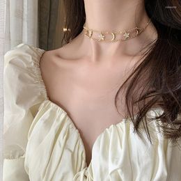 Choker Chokers Korea Design Fashion Jewelry Luxury Shiny Women Necklace Summer Style Party Prom Star Moon NecklaceChokers Sidn22