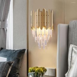 Wall Lamps LED Crystal Hallway Lights Room Decor Bedroom Bedside Sconce Corridor Modern Wall-mounted Pendant Lamp