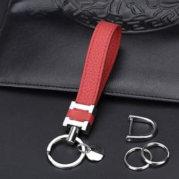 Simplicity Car Key Men's Personality High-End Genuine Leather Keychain Pendant Female Creative Couple