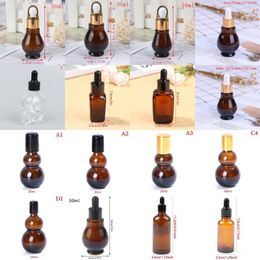 Storage Bottles 1pcs 5/10/20/30ml Empty Dropper Bottle Amber Essential Oil Glass Liquid Brown Square