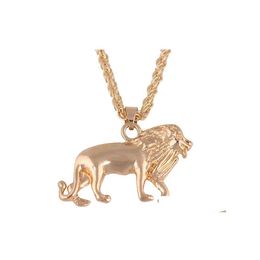 Pendant Necklaces Lion Head Necklace For Women Animal Africa Ethiopian Gift Charm Drop Delivery Jewellery Pendants Dhtb6