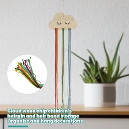 Decorative Flowers Wood Clouds Style Hairpin Storage Home Jewellery Pendant Decoration For Children Girls